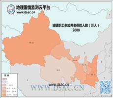 2008年西北城镇职工养老保险人数